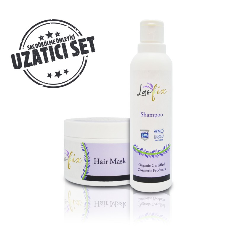 Laofix Organic Content Lavender Anti Hair Loss and Growth Aid Set of 2 (Horsetail, Vitamin E, Keratin)