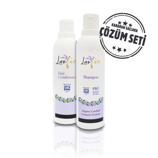 Laofix Organic Frizzy Hair Care Set (Lavender, Keratin, Vitamin E, Argan and Horsetail)