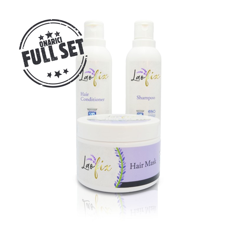 Laofix Lavender Extract Hair Repair 3-Care Set (Shampoo + Cream + Mask)